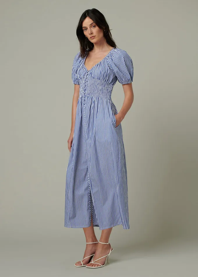 Joe8217s Jeans Dresses Jumpsuits Women THE MONET DRESS Navy White Stripe