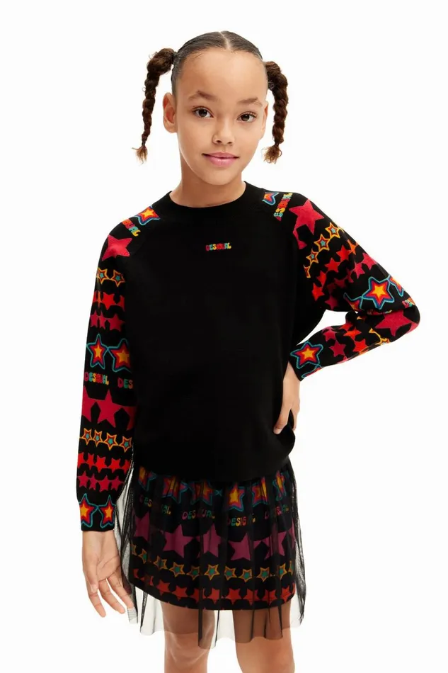 Jumpers And Sweatshirts Kids Desigual Desigual Stars Sweatshirt Black