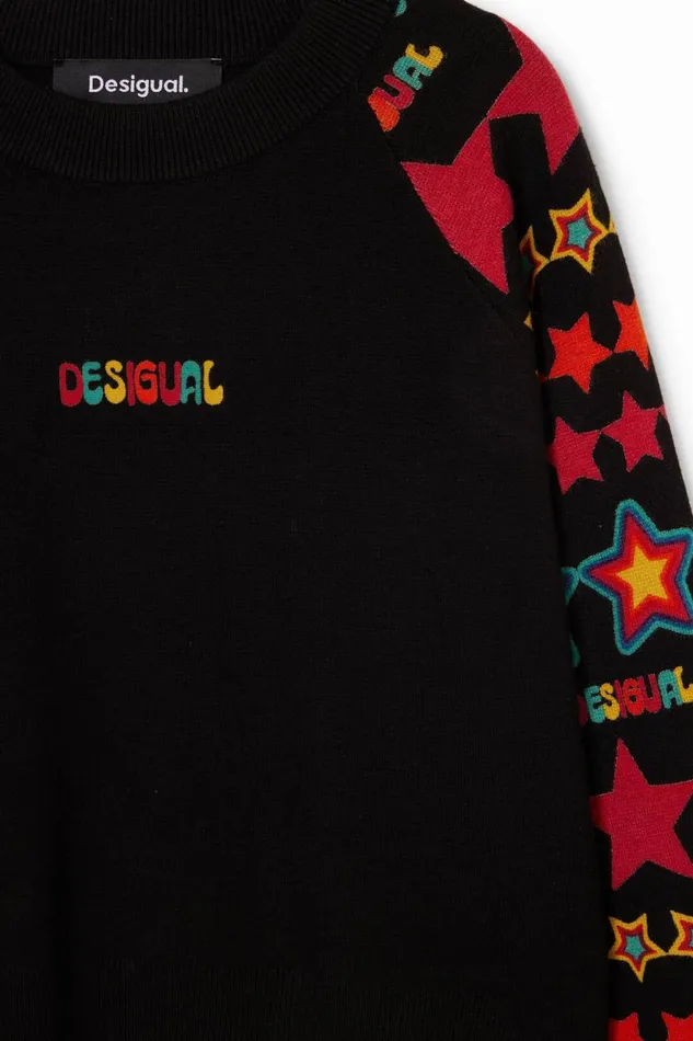 Jumpers And Sweatshirts Kids Desigual Desigual Stars Sweatshirt Black