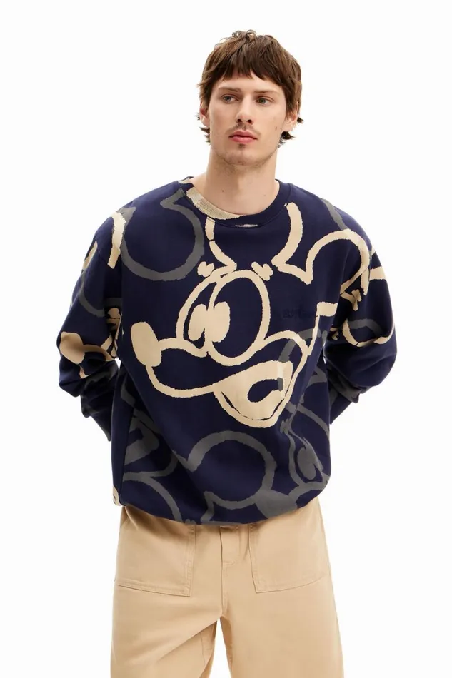 Jumpers And Sweatshirts Men Desigual Mickey Sweatshirt Blue