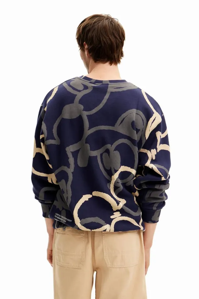 Jumpers And Sweatshirts Men Desigual Mickey Sweatshirt Blue