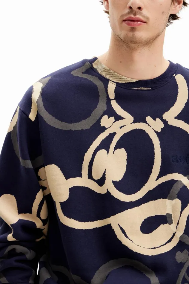 Jumpers And Sweatshirts Men Desigual Mickey Sweatshirt Blue