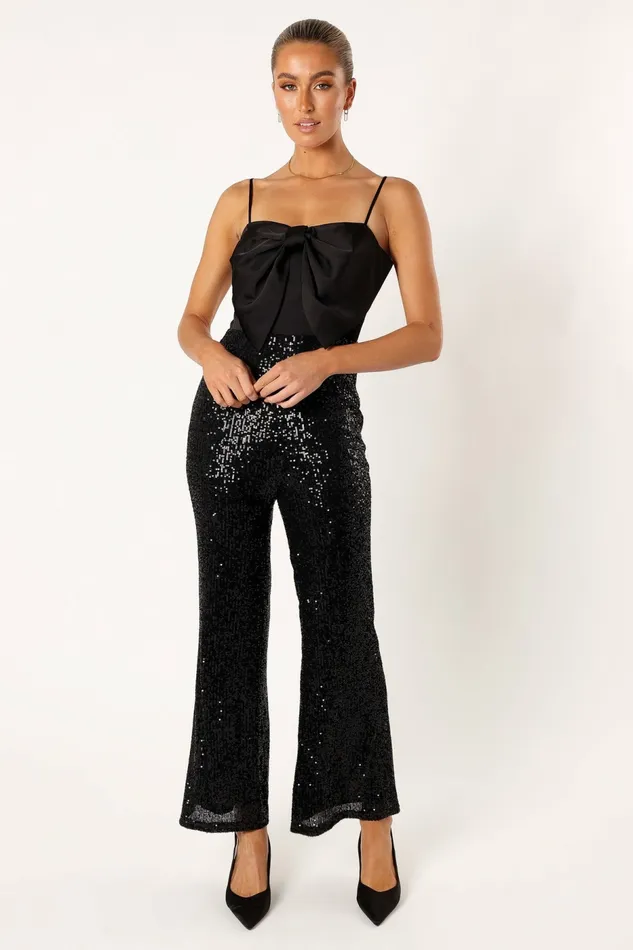 Jumpsuits and Rompers Chiara Sequin Jumpsuit Black 8211 Petal and Pup Women