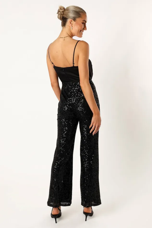 Jumpsuits and Rompers Chiara Sequin Jumpsuit Black 8211 Petal and Pup Women