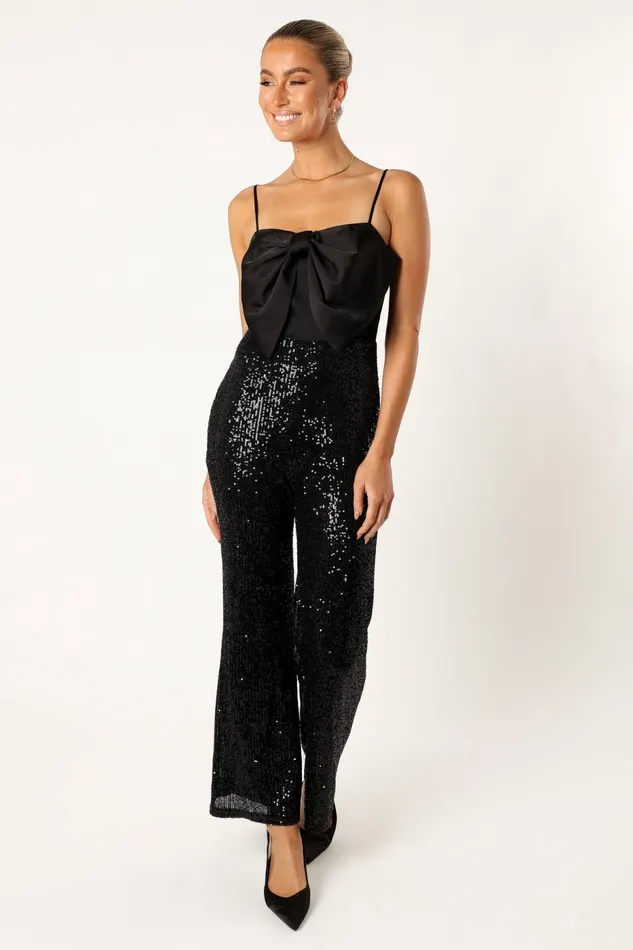 Jumpsuits and Rompers Chiara Sequin Jumpsuit Black 8211 Petal and Pup Women