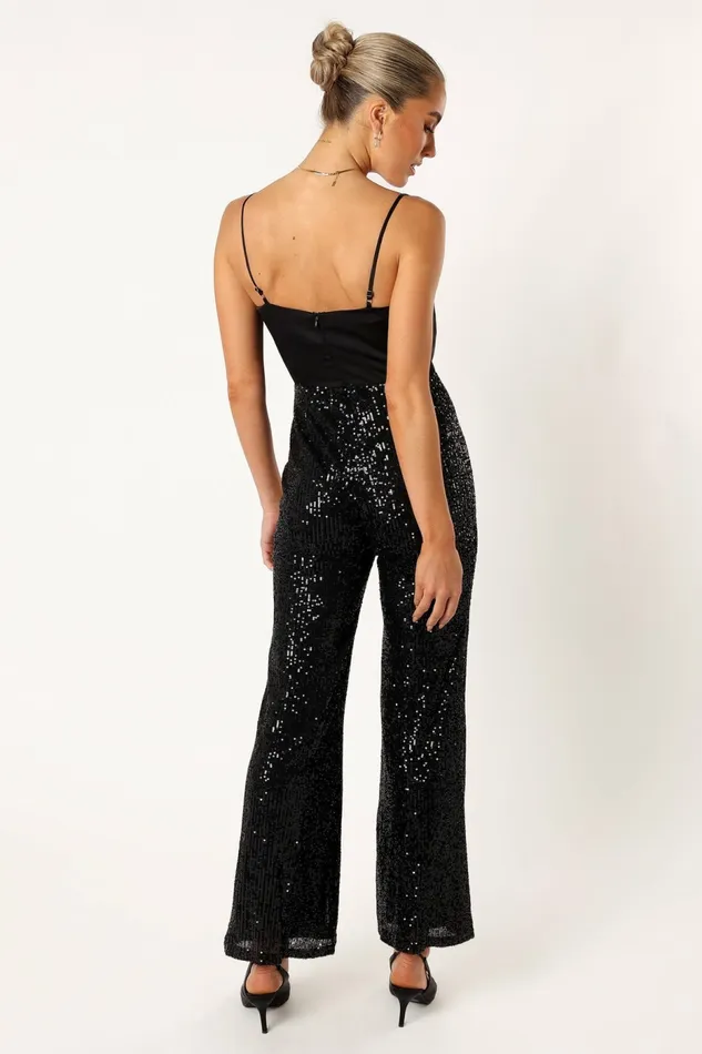Jumpsuits and Rompers Chiara Sequin Jumpsuit Black 8211 Petal and Pup Women