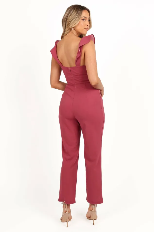 Jumpsuits and Rompers Petal and Pup Women Mirabelle Jumpsuit Dark Rose