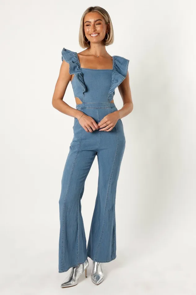 Jumpsuits and Rompers Women Kimmie Jumpsuit Medium Denim Petal and Pup