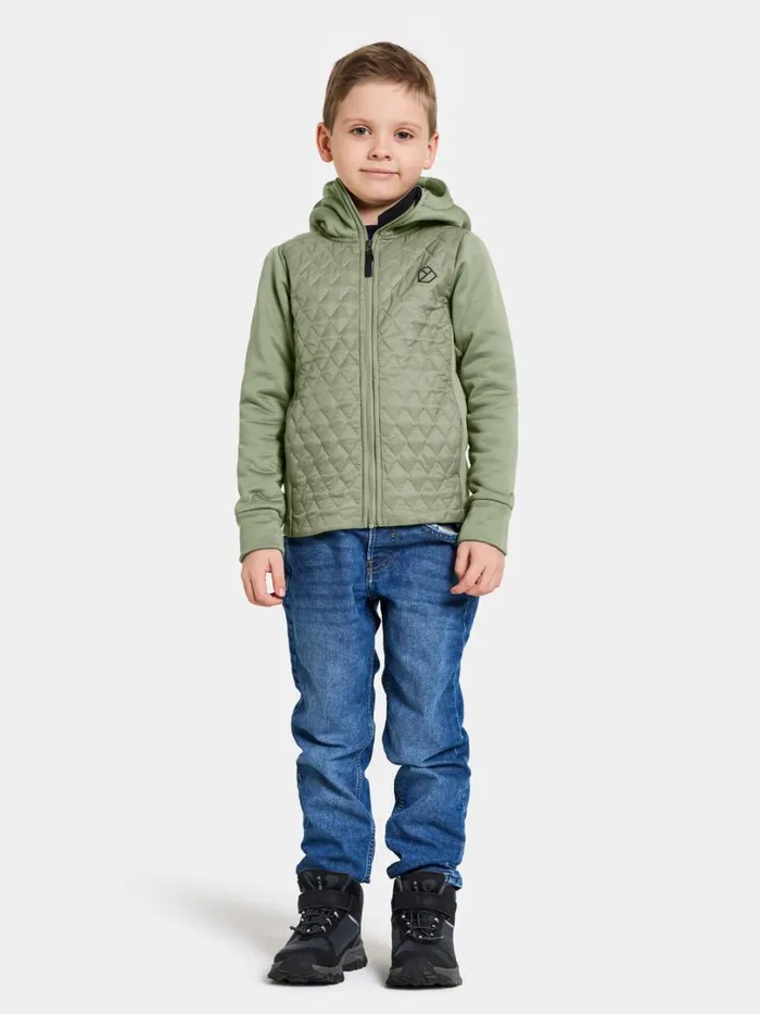 Kapris Kids039 FullZip Light Moss Kids Didriksons Fleece and Midlayers