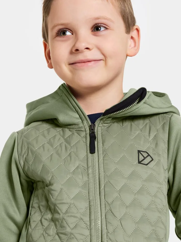 Kapris Kids039 FullZip Light Moss Kids Didriksons Fleece and Midlayers