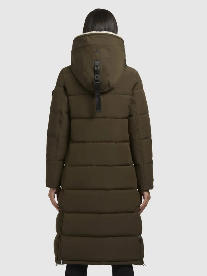 KHUJO Puffer Coats Women Mantel DEVION TEDDY Dunkeloliv Dunkeloliv