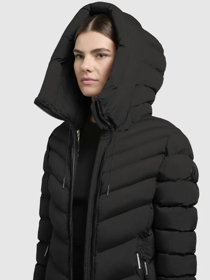 KHUJO Quilted Coats Women Mantel STOANE Schwarz Schwarz