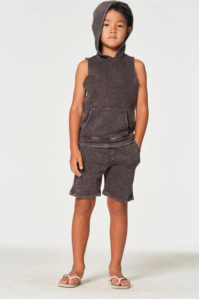Kids Chaser Brand Boys Boys Linen French Terry Sleeveless Muscle Pullover Hoodie