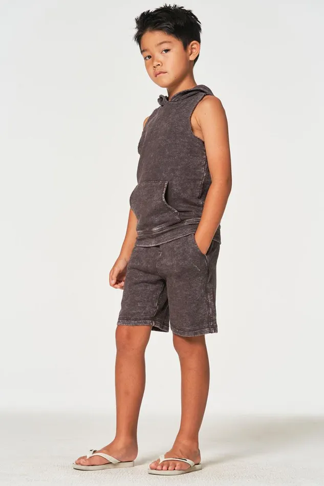 Kids Chaser Brand Boys Boys Linen French Terry Sleeveless Muscle Pullover Hoodie