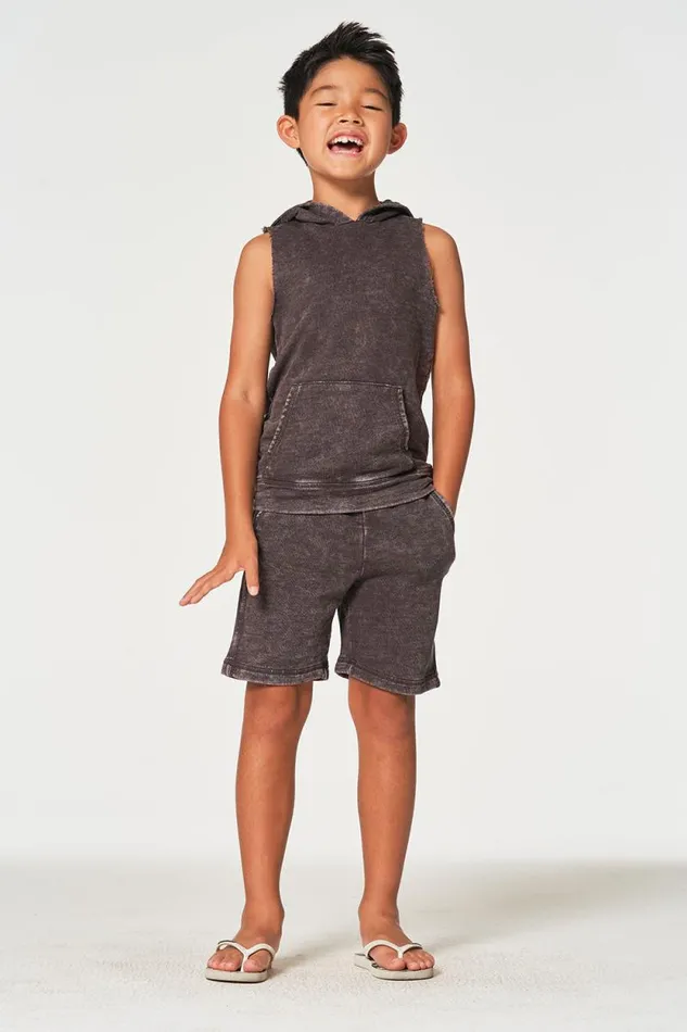 Kids Chaser Brand Boys Boys Linen French Terry Sleeveless Muscle Pullover Hoodie