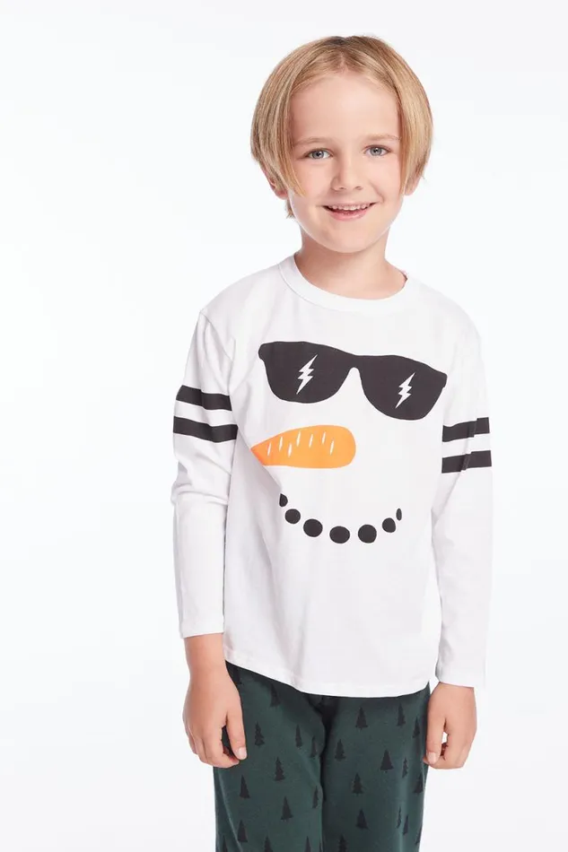 Kids Chaser Brand Boys Chill Snowman Boys Cloud Jersey Long Sleeve