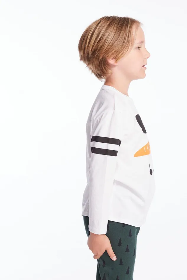 Kids Chaser Brand Boys Chill Snowman Boys Cloud Jersey Long Sleeve