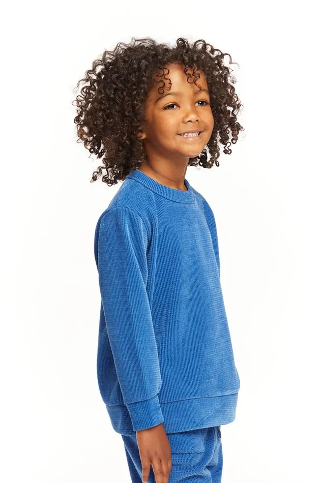 Kids Chaser Brand Boys Long Sleeve Peacock Crew Neck Pullover