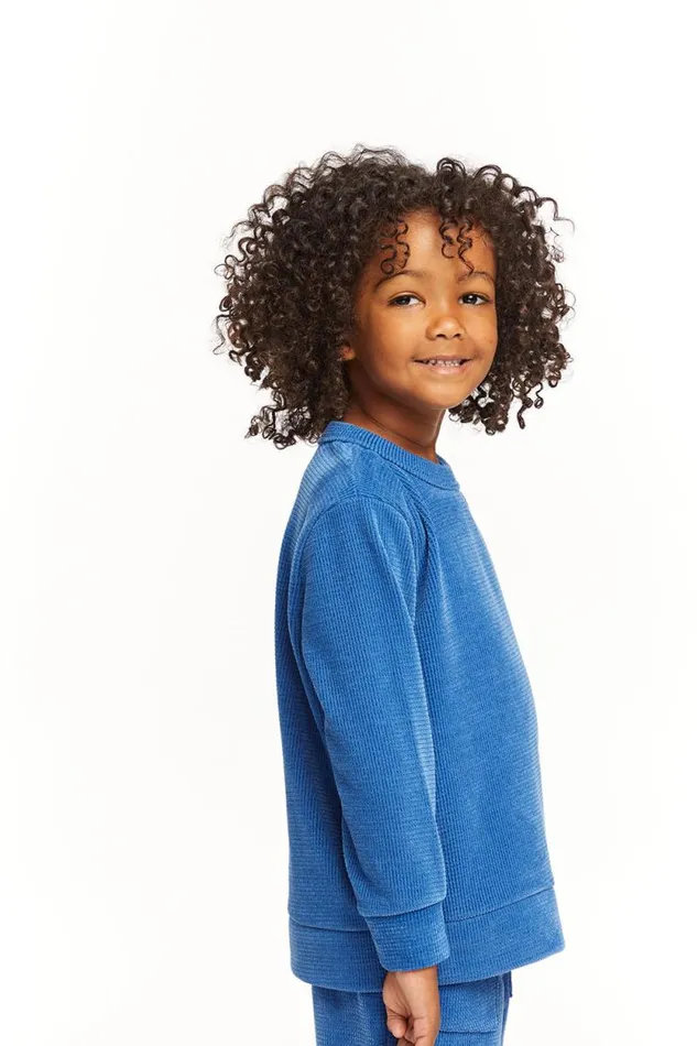 Kids Chaser Brand Boys Long Sleeve Peacock Crew Neck Pullover