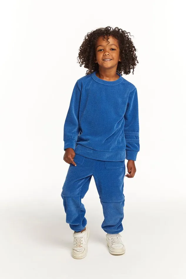 Kids Chaser Brand Boys Long Sleeve Peacock Crew Neck Pullover
