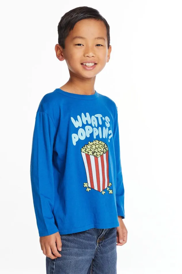 Kids Chaser Brand Boys Whats Poppin039 Boys Long Sleeve Crew Neck Tee