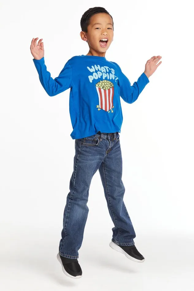 Kids Chaser Brand Boys Whats Poppin039 Boys Long Sleeve Crew Neck Tee