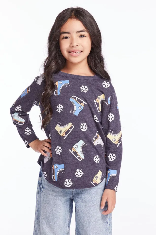 Kids Chaser Brand Girls Allover Ice Skates Girls Long Sleeve