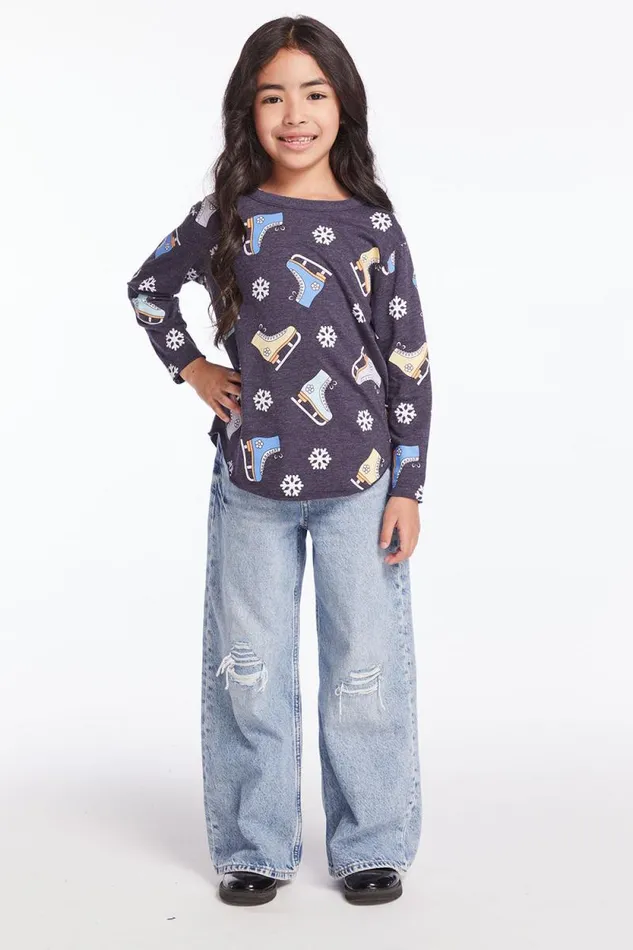 Kids Chaser Brand Girls Allover Ice Skates Girls Long Sleeve
