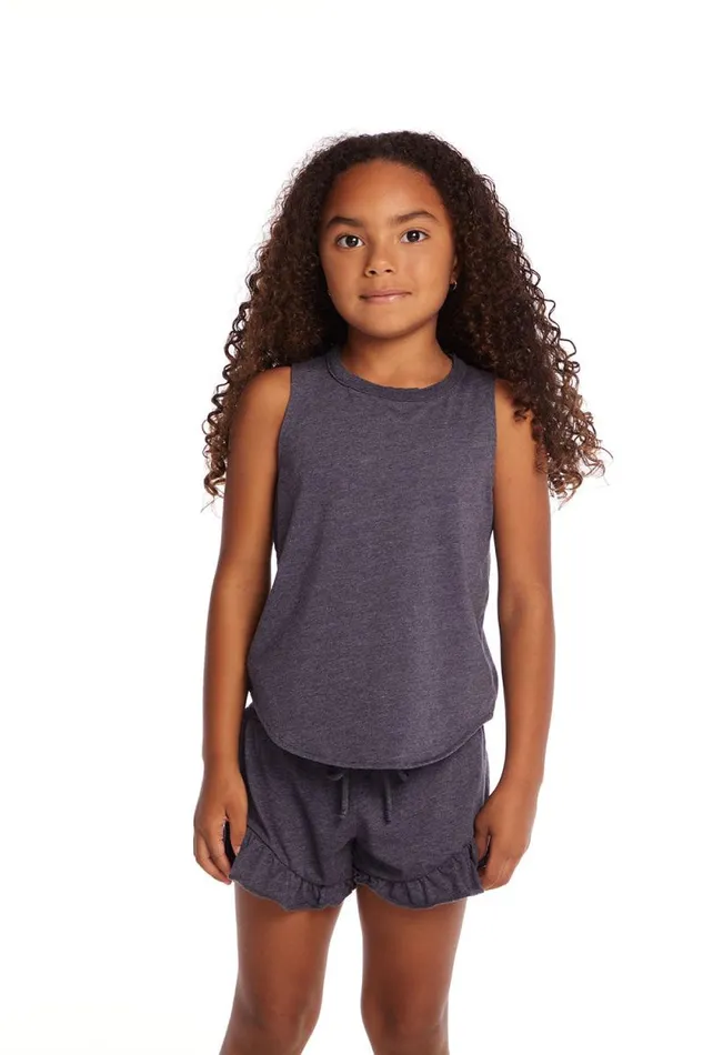 Kids Chaser Brand Girls Avalon Girls Vintage Jersey Shirttail Muscle