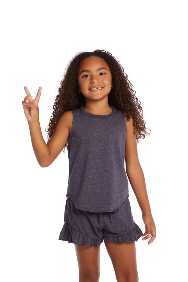 Kids Chaser Brand Girls Avalon Girls Vintage Jersey Shirttail Muscle