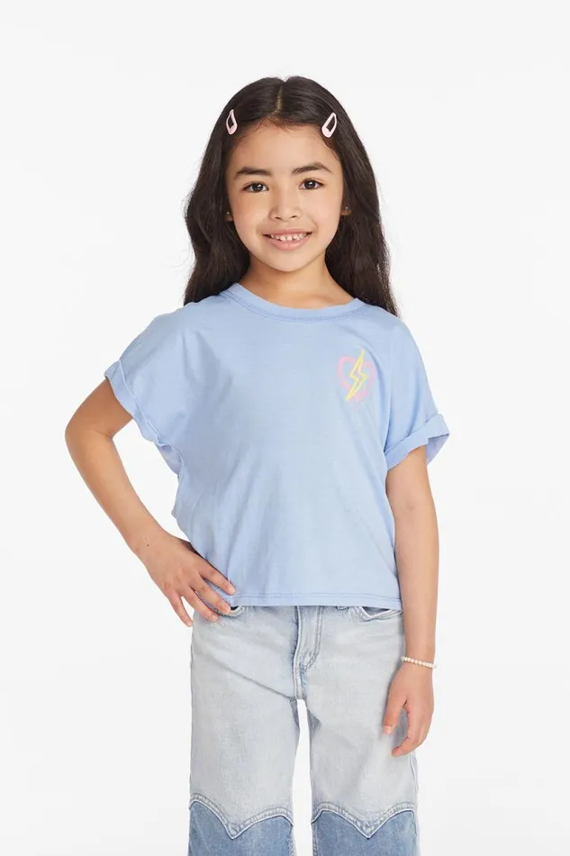 Kids Chaser Brand Girls Bolt Heart Girls Tee