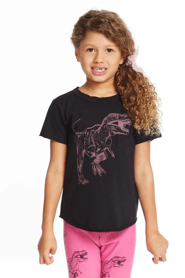 Kids Chaser Brand Girls Dino Time Girls Crew Neck Tee