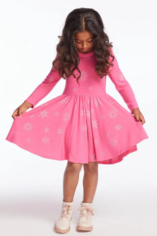 Kids Chaser Brand Girls Glitter Snowflakes Girls Dress