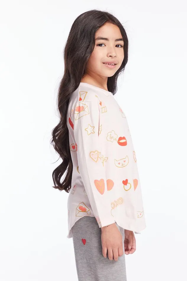 Kids Chaser Brand Girls Love Letters Girls Long Sleeve