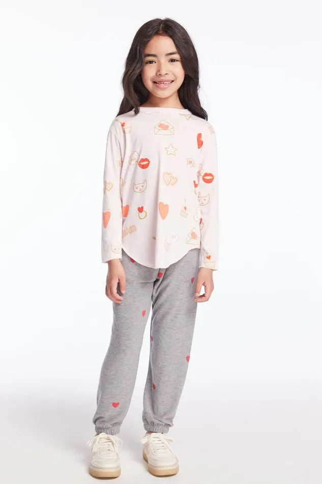 Kids Chaser Brand Girls Love Letters Girls Long Sleeve