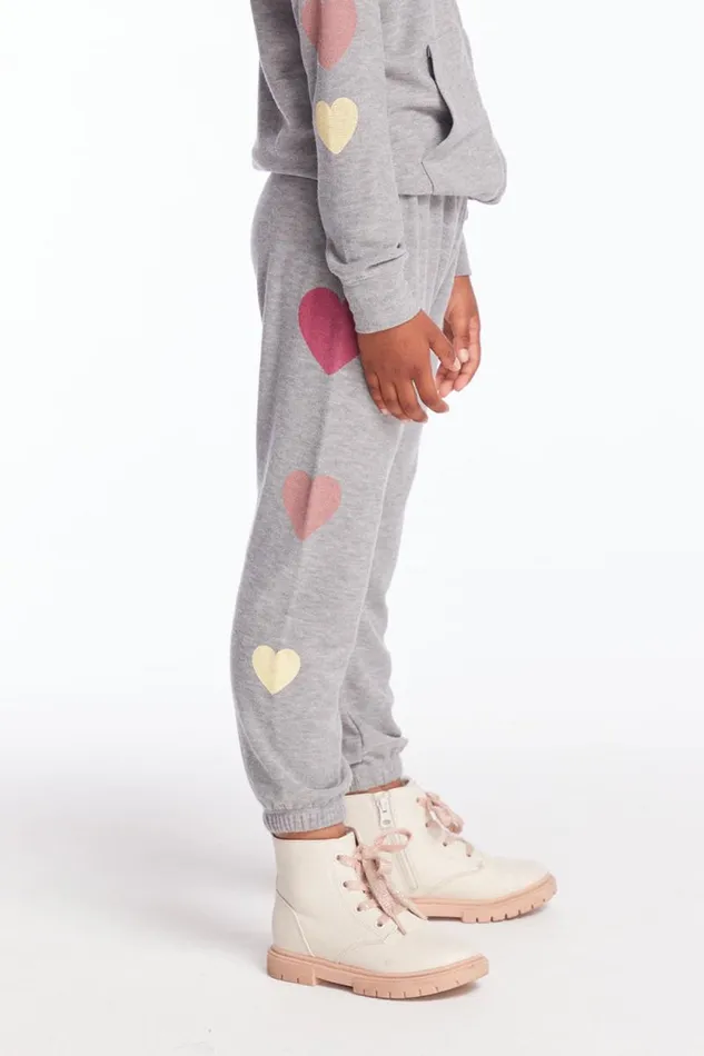 Kids Chaser Brand Girls Multi Hearts Girls Sweatpants