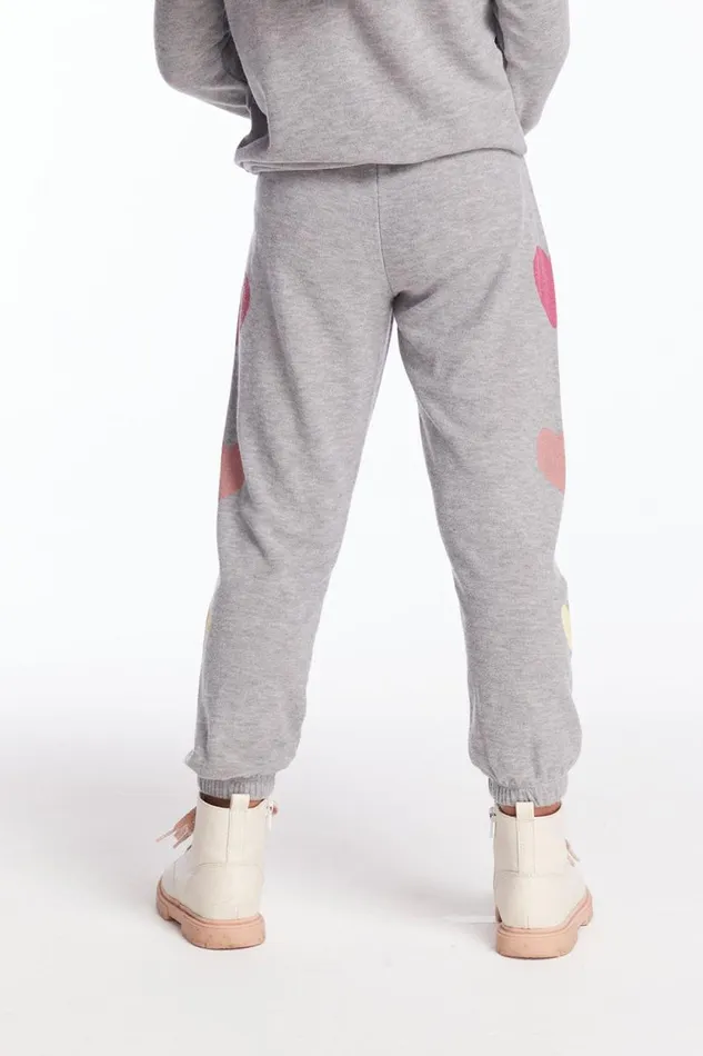 Kids Chaser Brand Girls Multi Hearts Girls Sweatpants