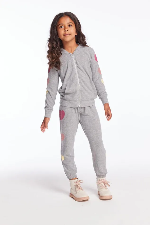 Kids Chaser Brand Girls Multi Hearts Girls Sweatpants