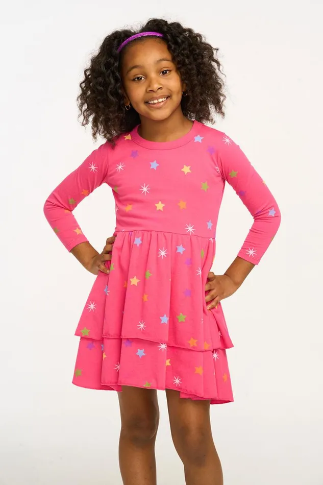 Kids Chaser Brand Girls Rainbow Stars Dress