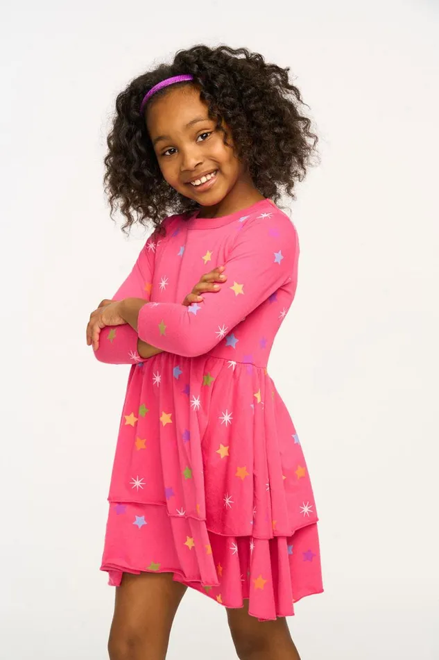 Kids Chaser Brand Girls Rainbow Stars Dress