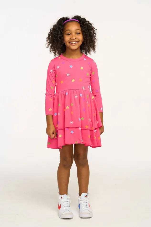 Kids Chaser Brand Girls Rainbow Stars Dress