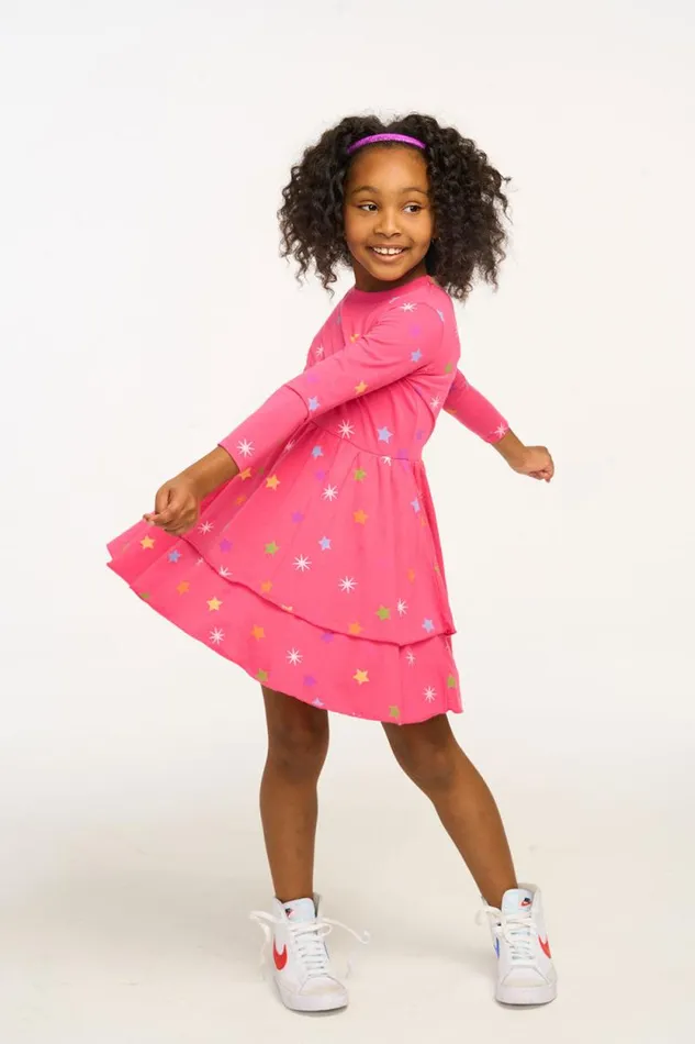 Kids Chaser Brand Girls Rainbow Stars Dress