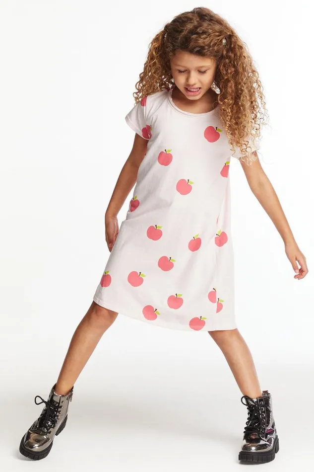 Kids Chaser Brand Girls Yummy Apples Girls Shirt Dress