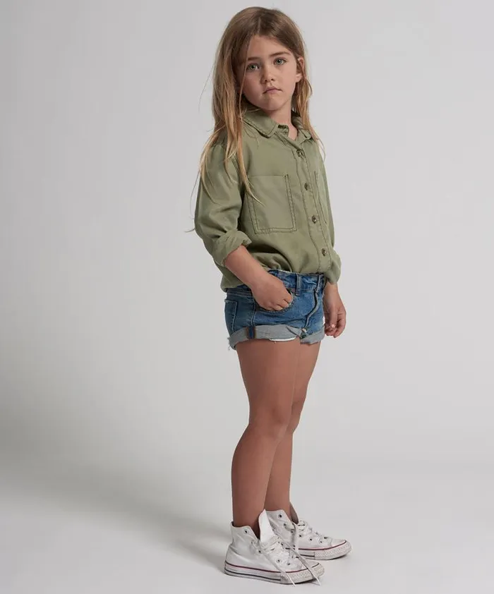 Kids KIDS BANDITS DENIM SHORT BLUE One Teaspoon Kids Kids KIDS BANDITS DENIM SHORT BLUE One Teaspoon Kids