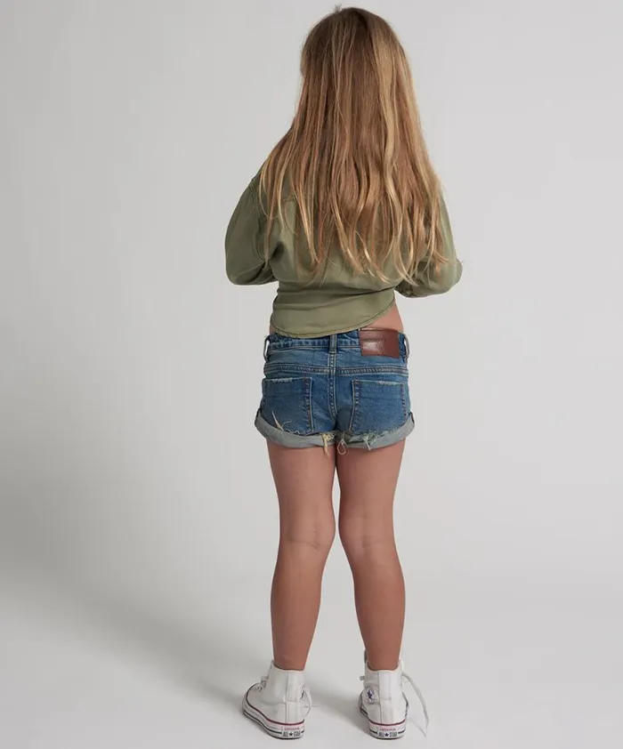 Kids KIDS BANDITS DENIM SHORT BLUE One Teaspoon Kids Kids KIDS BANDITS DENIM SHORT BLUE One Teaspoon Kids