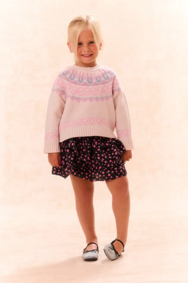 Kids LoveShackFancy Girls Girls Albine Wool Pullover Confetti Cake