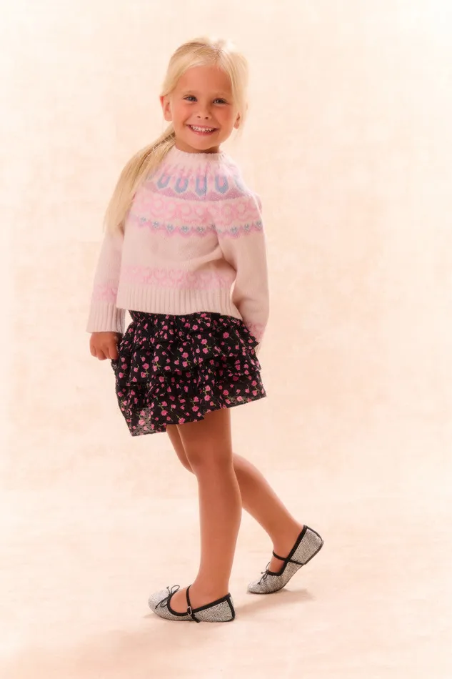 Kids LoveShackFancy Girls Girls Albine Wool Pullover Confetti Cake