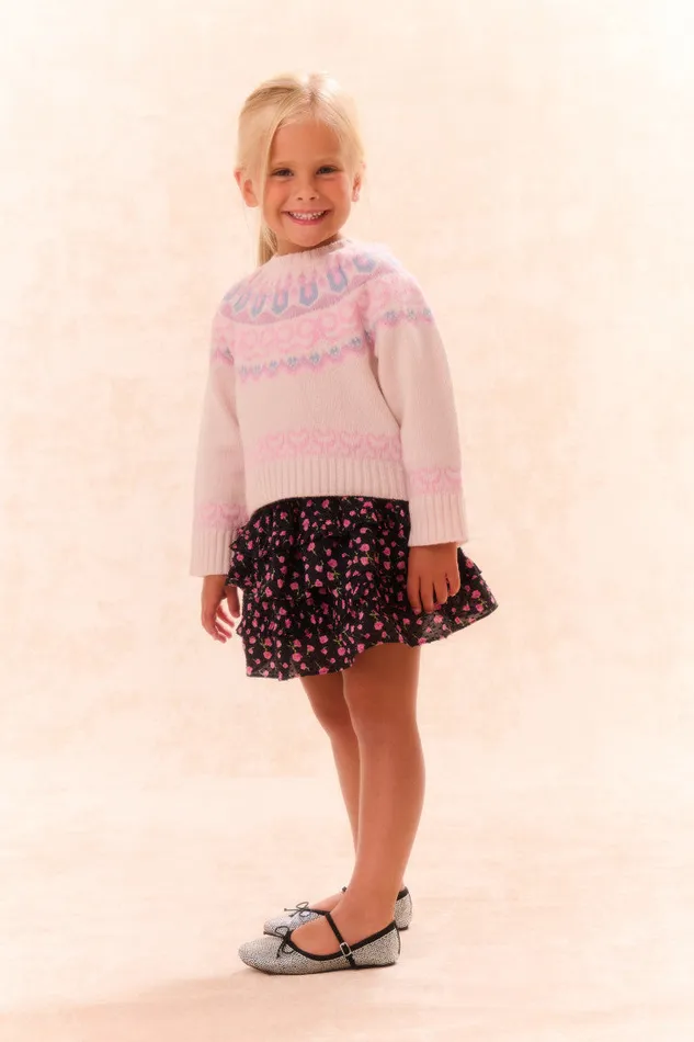Kids LoveShackFancy Girls Girls Albine Wool Pullover Confetti Cake