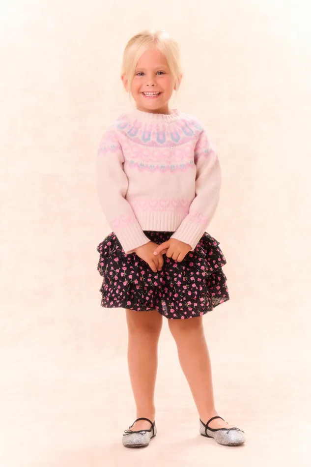 Kids LoveShackFancy Girls Girls Albine Wool Pullover Confetti Cake