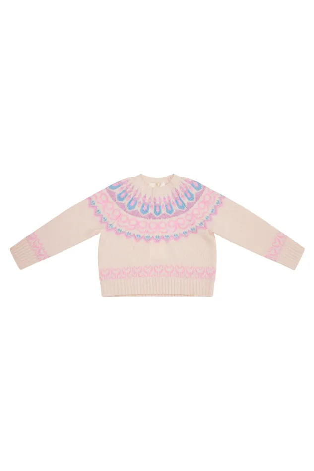 Kids LoveShackFancy Girls Girls Albine Wool Pullover Confetti Cake
